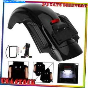 Fairings LEDリアフェンダーシステムは、ハーレーツーリングロードキンググライド14-up CVOスタイルbkで適合します LED Rear Fender System Fits Harley Touring Road King Glide 14-Up CVO Style BK AT