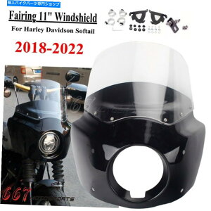 Fairings n[[\tgAC̃tFAOtgKXwbhCg}XN2018-22Xg[g{u[C_[ Fairing Windshield Headlight Mask For Harley Softail 2018-22 StreetBob Low Rider