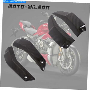 Fairings 2020�N2021�N�h�D�J�e�B�X�g���[�g�t�@�C�^�[V4 V4S�J�[�{���t�@�C�o�[�T�C�h�p�l���J�o�[�t�F�A�����O 2020 2021 For Ducati Streetfighter V4 V4S Carbon Fiber Side Panels Cover Fairing�y���s�A���i�z
