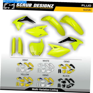 Fairings �X�Y�LRMZ450 2008-2017�u���b�N/�z���C�g/�t���I���g�N���X�v���X�`�b�N���{�f�B�L�b�g Suzuki RMZ450 2008-2017 Black/White/Fluo Motocross Plastic Body Kit�y���s�A���i�z