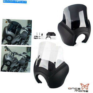 Fairings �t�����g�w�b�h���C�g�t�F�A�����O�J�o�[12 "�n�[���[���[���C�_�[S FXLRS 20-22�̂��߂̃t�����g�K���X Front Headlight Fairing Cover 12" Windshield For Harley Low Rider S FXLRS 20-22