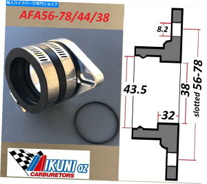 Carburetor ~NjYttW/}jz[h38mm/u[g43.5mm IDA56-78mmX^bhZ^[ Mikuni Carb Mounting Flange/ Manifold 38mm/Boot 43.5mm ID, 56-78mm Stud centers