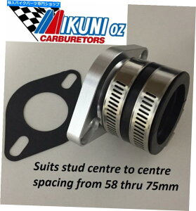 Carburetor ~NjYttW/}jz[h34mmu[g40mm IDA58-75mmX^bhZ^[ Mikuni carb Mounting Flange/ Manifold 34mm & Boot 40mm ID, 58- 75mm Stud centres
