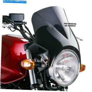 Windshields W650 2004_[NX[NɌ݊̂vCOEBfBjo[TtgKX PUIG WINDY UNIVERSAL WINDSHIELD COMPATIBLE FOR KAWASAKI W650 2004 DARK SMOKED