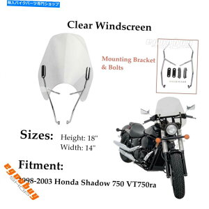 Windshields 1998N2003Ñz_VhE750 VT750RÃI[goCNAtgKXtgKX Motorcycle Clear Windshield Windscreen For 1998-2003 Honda Shadow 750 VT750ra