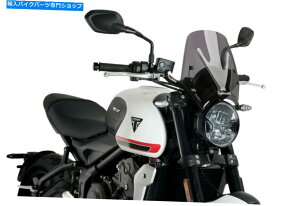 Windshields Puig20638ftgKX̐VGenX|[c_[NX[N '21triumph Trident660 Puig 20638F Windscreen Naked New Gen Sport Dark Smoke for '21Triumph Trident 660