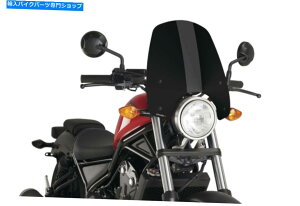 Windshields �z���_CMX500 Rebel 2017-2020 Black�̃v�C�O���̐V����̃t�����g�K���X Puig Naked New Generation Windshield For Honda CMX500 Rebel 2017-2020 Black�y���s�A���i�z