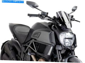 Windshields Puig 2014-2015 Ducati Diavel Carbon Naked New Generation Windshield Dark Smoke 7 PUIG 2014-2015 Ducati Diavel Carbon NAKED NEW GENERATION WINDSHIELD DARK SMOKE 7