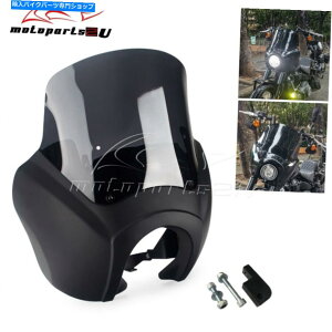 Windshields �I�[�g�o�C�t�����g�w�b�h���C�g�t�F�A�����Ow/ 12 ''�n�[���[�_�C�i���C�h�O���C�h�̃t�����g�K���X Motorcycle Front Headlight Fairing w/ 12'' Windshield For Harley Dyna Wide Glide�y���s�A���i�z