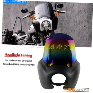 Windshields tgtFAOtFXST STREENT BOB FXBB 2018-Up̃tgV[hABS Front Fairing w/ Windshield ABS For Standard FXST Street Bob FXBB 2018-up