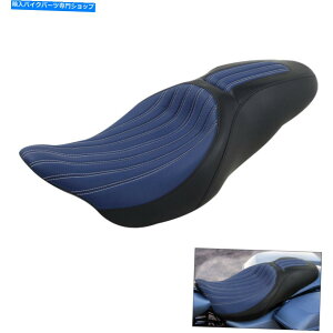 Seats ハーレーツーリングロードキングFLHR 09-22に適したブルードライバーと乗客のピリオンシート Blue Driver & Passenger Pillion Seat Fit For Harley Touring Road King FLHR 09-22