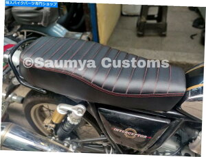 Seats ăC^[Zv^[p̐ԂXeb`t̔rIȃX^CbVȃXNu[V[gubN650 Exclusive Stylish Scrambler Seat Black with Red Stitching for RE Interceptor 650