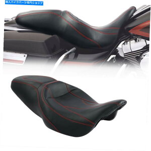 Seats n[[[hLOɓKs[XhCo[̃C_[̗q One Piece Driver Riader Passenger Seat Fit For Harley Road King 09-Later Black