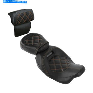 Seats ハーレーロードキング2014-2022に適したパックトランクバックレスト付きドライバー助手席 Driver Passenger Seat w/ Pak Trunk Backrest Fit For Harley Road King 2014-2022