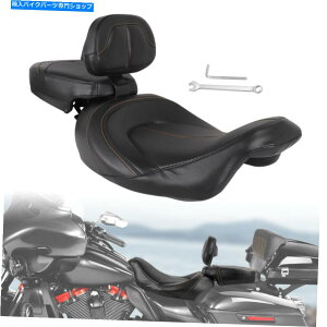Seats ハーレーツアーCVO 2009-2021の2つのドライバー助手席サドル+バックレスト Two-up Driver Passenger Seat Saddle+Backrest For Harley Touring CVO 2009-2021