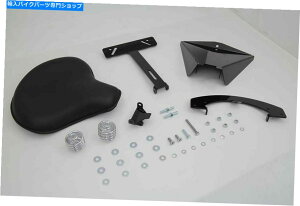 Seats vcCɂn[[frbh\̂߂̃}EgLbgtubNU[\V[g Black Leather Solo Seat With Mount Kit for Harley Davidson by V-Twin
