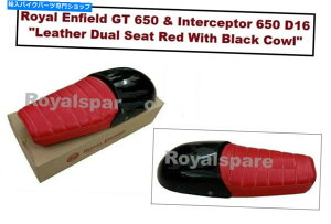 Seats CGtB[hGT 650C^[Zv^[650 D16U[fAV[gbhubNJE Royal Enfield GT 650 & Interceptor 650 D16 Leather Dual Seat Red With Black Cowl