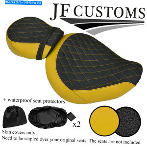 Seats DSG3z_VhEvt 1100 C3V[gJo[Zbg+2x wspp̉F̃ubNrj[JX^ DSG3 YELLOW BLACK VINYL CUSTOM FOR HONDA SHADOW VT 1100 C3 SEAT COVER SET+2X WSP