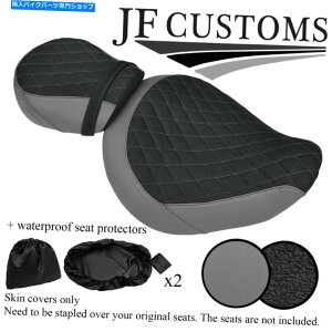 Seats DSG3O[ubNrj[z_VhEvt 1100 C3V[gJo[Zbg+2x WSP̃JX^ DSG3 GREY BLACK VINYL CUSTOM FOR HONDA SHADOW VT 1100 C3 SEAT COVER SET+2X WSP