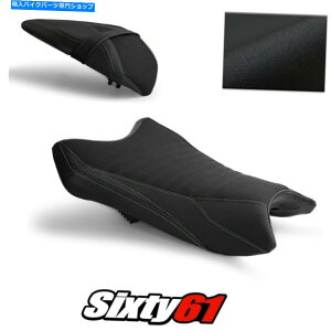 Seats ZX6RV[gJo[2019-2022tgAubNO[CgebNObvXG[h Kawasaki ZX6R Seat Cover 2019-2022 Front Rear Black Green Luimoto Tec-Grip Suede