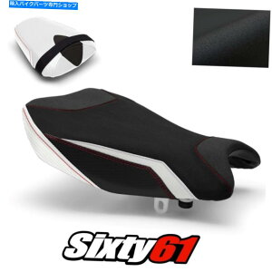 Seats XYLGSXR 1000V[gJo[2017-2020 2021bhzCgCgebNObvXG[h Suzuki GSXR 1000 Seat Covers 2017-2020 2021 Red White Luimoto Tec-Grip Suede