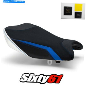 Seats XYLGSXR 1000V[gJo[ƃQ2017-2021u[zCgCgebNObvXG[h Suzuki GSXR 1000 Seat Cover and Gel 2017-2021 Blue White Luimoto Tec-Grip Suede