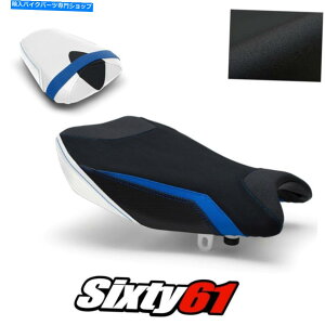 Seats XYLGSXR 1000V[gJo[2017-2020 2021u[zCgCgebNObvXG[h Suzuki GSXR 1000 Seat Covers 2017-2020 2021 Blue White Luimoto Tec-Grip Suede