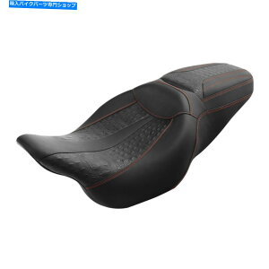 Seats n[[c[O[hLOOChɃtBbg2̃hCo[̏q09-22ubN Two-Up Driver Passenger Seat Fit For Harley Touring Road King Glide 09-22 Black