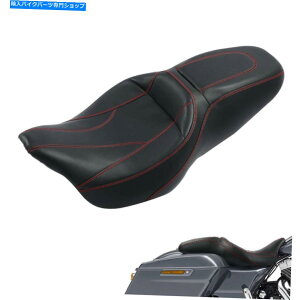 Seats n[[cA[[hOCh2009-2022ɂӂ킵ubNbhhCo[̏ Black & Red Driver Passenger Seat Fit For Harley Touring Road Glide 2009-2022