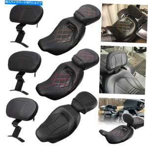 Seats n[[c[Ô߂2̃hCo[̏ȃC_[obNXgpbh2009-2020 Two-up Driver Passenger Seat Rider Backrest Pad For Harley Touring 2009-2020
