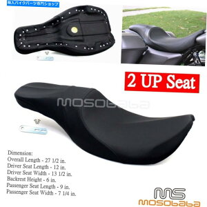 Seats �n�[���[�c�[�����O�O���C�h�̏�q�h���C�o�[2�V�[�g�i08-17�j�|�[�����b�t�F�X�g���b�`�^���N Passenger Driver 2 Seat For Harley Touring Glide (08-17) Paul Yaffe Stretch Tank
