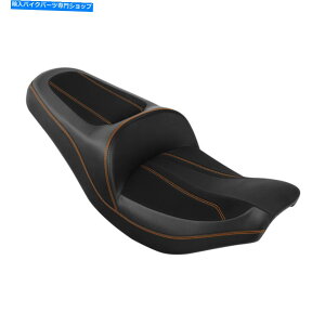 Seats Indian Chieftain Dark Horse 16-22�ɂ҂������PU�u���b�N+�I�����W�h���C�o�[�̏���� PU Black+Orange Driver Passenger Seat Fit For Indian Chieftain Dark Horse 16-22