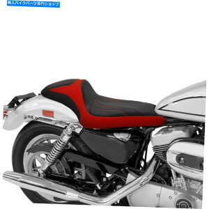 Seats ハーレーに適したブラックレッドドライバーの助手席xl 1200 2004-later Black Red Driver Passenger Seat Fit For Harley Sportster XL 1200 2004-later
