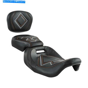 Seats PUU[2AbvtgAV[gobNXgn[[c[O2009-2022ɓKĂ܂ PU Leather Two-up Front Rear Seat & Backrest Fit For Harley Touring 2009-2022