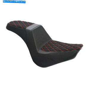 Seats ハーレーソフトアイルストリートボブFXBB 18-22に適したブラック+レッドドライバーと助手席 Black+Red Driver & Passenger Seat Fit For Harley Softail Street Bob FXBB 18-22