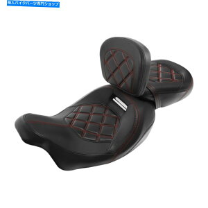 Seats n[[[hOChɃtBbgC_[obNXgtubNbhhCo[̏09-23 Black Red Driver Passenger Seat W/Rider Backest Fit For Harley Road Glide 09-23