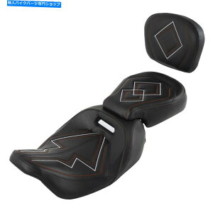 Seats ハーレーツーリングロードキング2009-2022に適したドライバーと助手席のバックレストパッド Driver & Passenger Seat Backrest Pad Fit For Harley Touring Road King 2009-2022