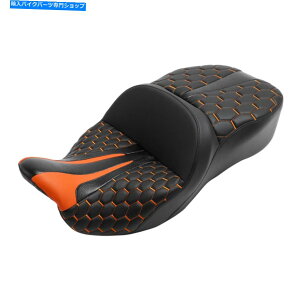 Seats n[[c[O[hLO2009-2022 USɓKubNIWhCo[̏ Black Orange Driver Passenger Seat Fit For Harley Touring Road King 2009-2022 US
