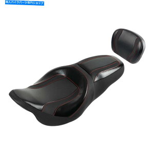 Seats ドライバー助手席&シシーバーバックレストパッドハーレーストリートグライドにフィット09- Driver Passenger Seat & Sissy Bar Backrest Pad Fit For Harley Street Glide 09-Up
