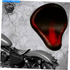Seats t[n[[X|[cX^[04-20BbhGNg̃{bo[`bp[Th\V[g Bobber Chopper Saddle solo seat on frame Harley Sportster 04-20 Vin red Electro