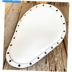Seats t̃\V[gn[[X|[cX^[`bp[11x14 "zCgU[ubNxbg Spring Solo Seat Harley Sportster Chopper 11x14" White Leather Black Rivets