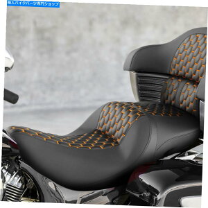 Seats �C���h�̎�14-22 20�X�v�����O�t�B�[���h�ɂӂ��킵���u���b�N+�I�����W�h���C�o�[�̏���� Black+Orange Driver Passenger Seat Fit For Indian Chieftain 14-22 20 Springfield�y���s�A���i�z