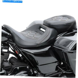 Seats オートバイシートRH3ドライバーとハーレーツーリングの乗客09-21 BLK-WHITE Motorcycle seat RH3 driver and passenger for Harley Touring 09-21 blk-white