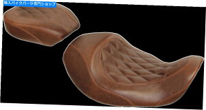 Seats 2008-2017 For Harley Fat Bob FXDF�}�X�^���O���C�h�g���b�p�[���A�V�[�g�_�C�������h�u���E��D 2008-2017 for Harley Fat Bob FXDF MUSTANG Wide Tripper Rear Seat Diamond Brown D�y���s�A���i�z
