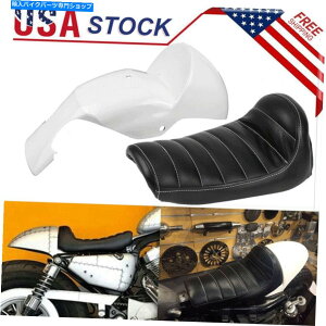 Seats JEtF_[e[ZNV+n[[X|[cX^[JtF[T[XL 883 1200 04-UP̃V[g Cowl Fender Tail Section+Seat For Harley Sportster Cafe Racer XL 883 1200 04-Up