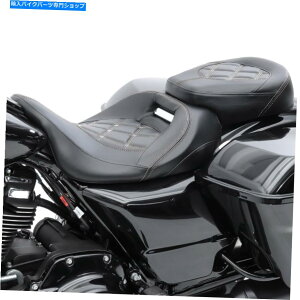 Seats HarleyElectra Glide Ultra Classic 09-20 CraftrideRH3�u���b�N�z���C�g�̃V�[�g Seat for Harley Electra Glide Ultra Classic 09-20 Craftride RH3 black-white