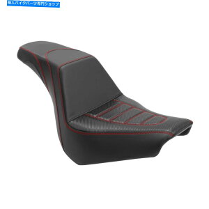 Seats ubN+Ԃ̃hCo[ƏȂ̃sIn[[\tgACX^_[h18-22ɓKĂ܂ Black+Red Driver & Passenger Seat Pillion Fit For Harley Softail Standard 18-22