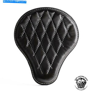 Seats �{�u�o�[�`���b�p�[�J�X�^���\���V�[�g ���Ɣ��̃n���h�V���[��v3�T�C�Ym Bobber Chopper Custom Solo Seat Black and white handsewn V3 size M�y���s�A���i�z