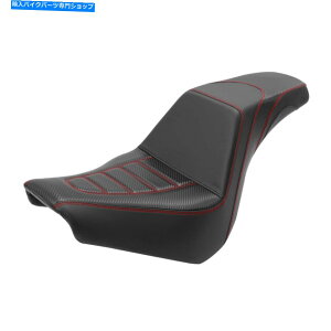 Seats ubN+ԂhCo[̏Ȃ̃sIn[[\tgACX^_[h18-22 21ɓKĂ܂ Black+Red Driver Passenger Seat Pillion Fit For Harley Softail Standard 18-22 21