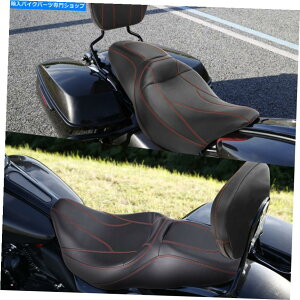 Seats ライダードライバーの助手席w/sissy barバックレストはハーレーツーリングに適しています09-23 Rider Driver Passenger Seat W/Sissy Bar Backrest Fit For Harley Touring 09-23